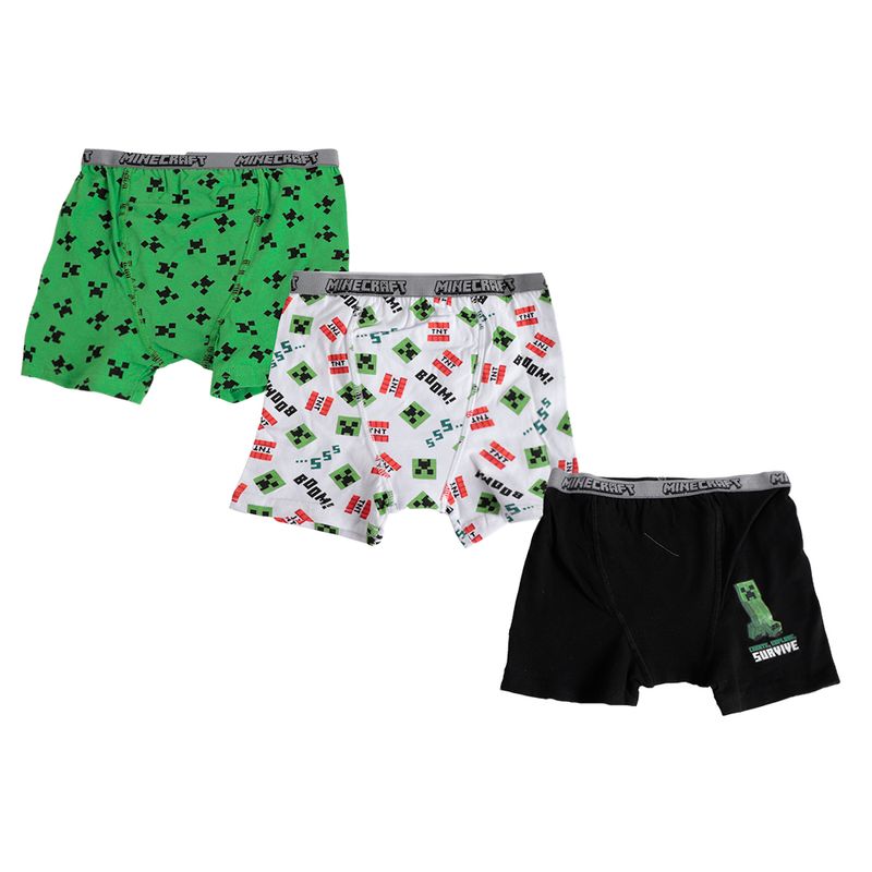 Set-de-3-piezas-ropa-interior-multicolor-con-estampado-de-minecraft-para-niño