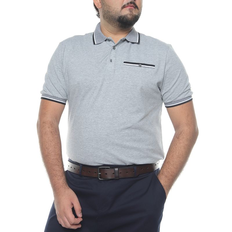 Gents Camisa polo gris heather ringer para hombre