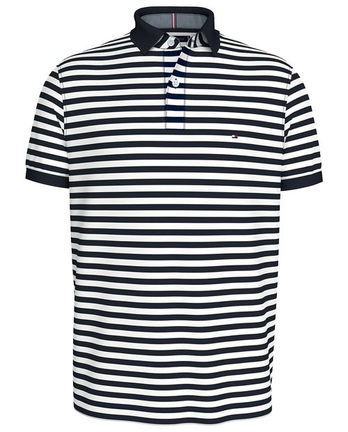 Camisa polo Tommy Hilfiger regular fit azul navy rayada para hombre