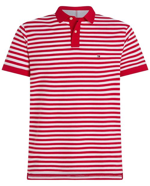 Camisa polo Tommy Hilfiger regular fit roja rayada para hombre