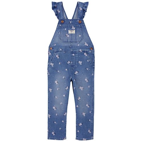 Overall azul denim con estampado para niña