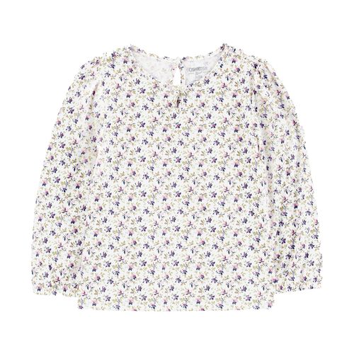 Blusa blanca con estampado de flores para niña