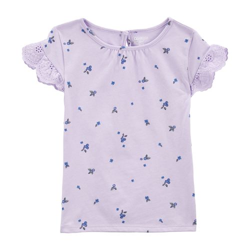 Blusa morada con estampado de arándanos para niña