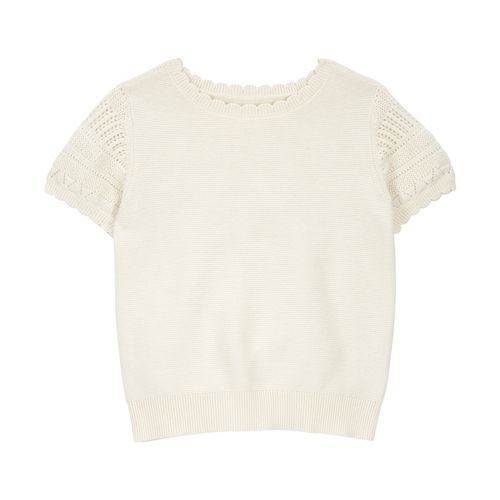 Blusa blanca calada para niña