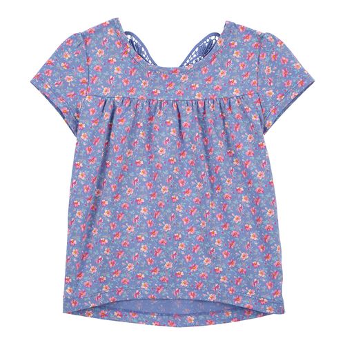 Blusa morada con estampado de flores para niña