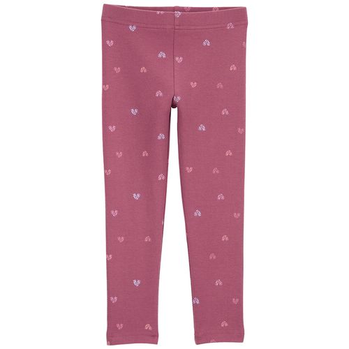 Pantalón rosado con estampado de corazones para niña