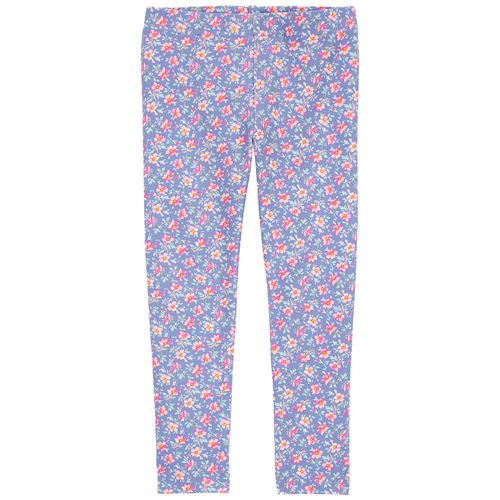 Pantalón morado con estampado floral para niña