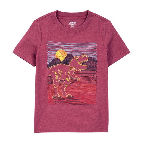 Camiseta morada con estampado de dinosaurio para niño