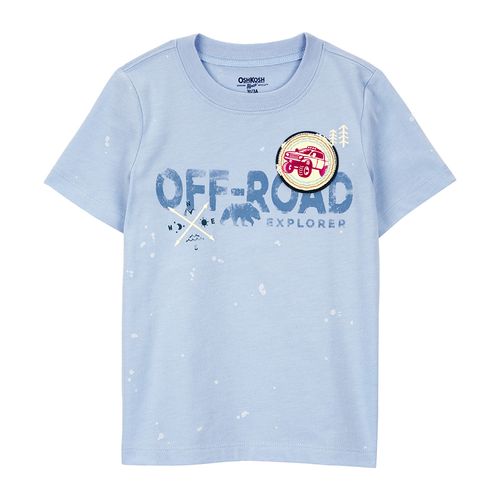 Camiseta celeste con estampado para niño