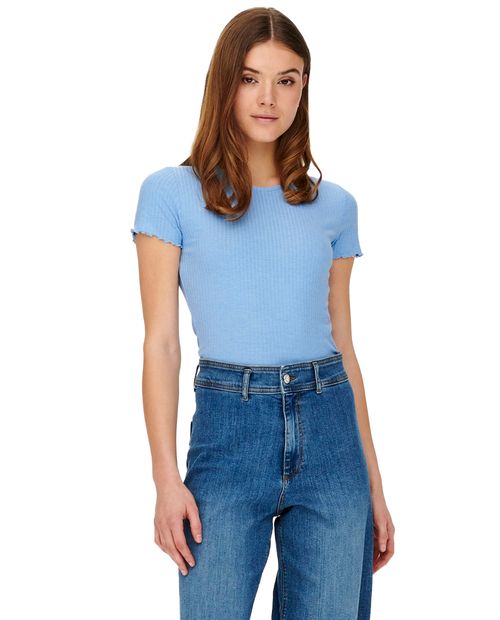 Camiseta Only celeste manga corta para mujer