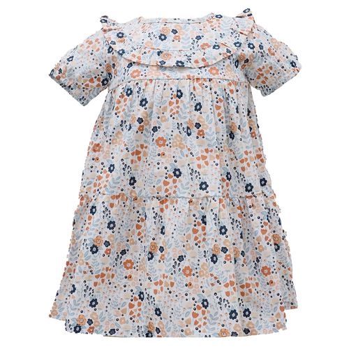 Vestido blanco con estampado de flores para bebé niña