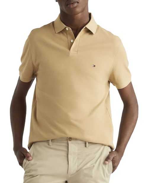Camisa polo básica Tommy Hilfiger khaki para hombre