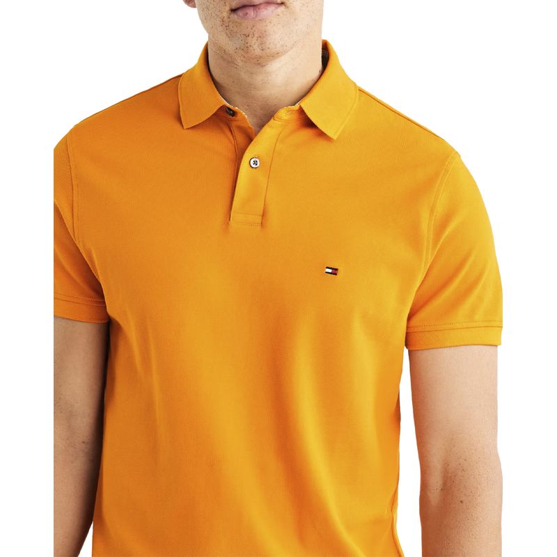 Camisa polo basica Tommy Hilfiger amarillo ocre para hombre