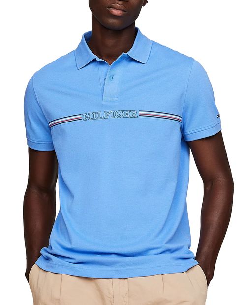 Polo texturizado cielo de Tommy Hilfiger para hombre