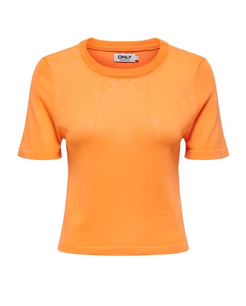 Camiseta Only anaranjada manga corta para mujer