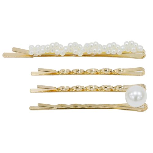 Set de 4 ganchos dorados para niña
