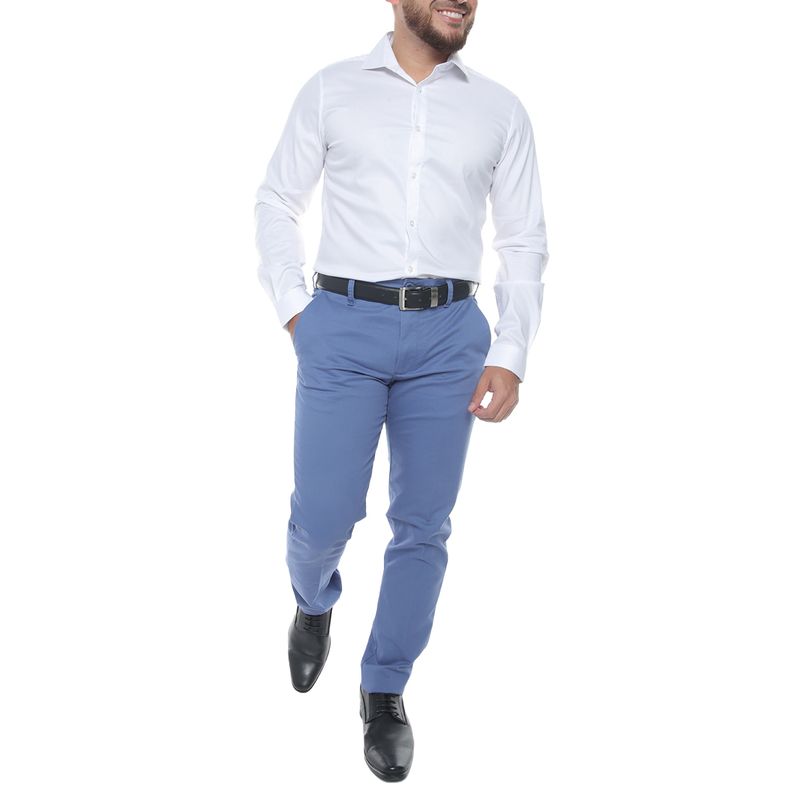 Slim Fit Pantalon Azul Claro Para Hombre Vestir Azul Cielo