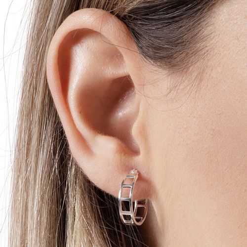 Aretes hoops de plata plateados para mujer