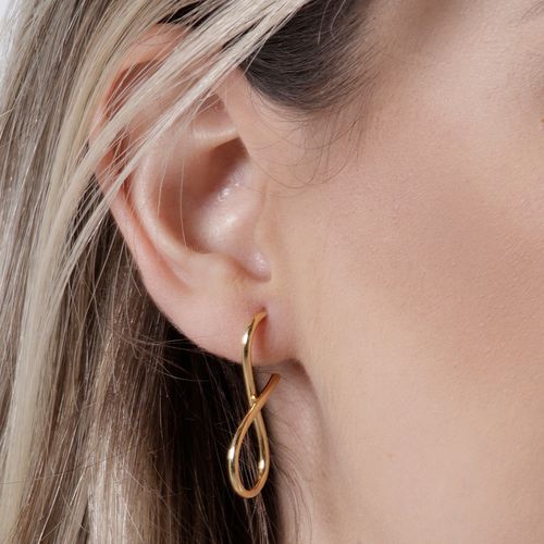 Aretes colgante de plata dorados para mujer