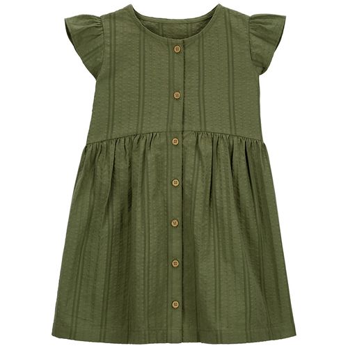 Vestido verde sólido para niña