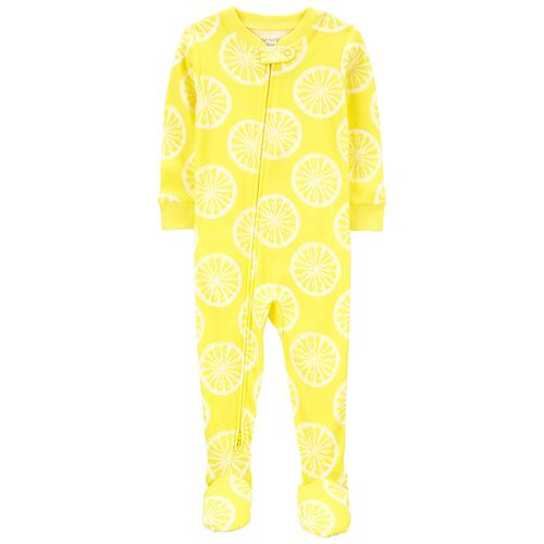 Pijama amarilla con estampado de limones para bebé niña