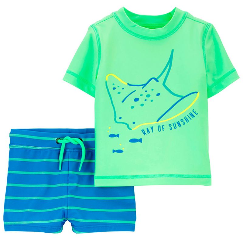 Camiseta Bebe Protección Solar Traje De Bau00f1o Oceans Pacific