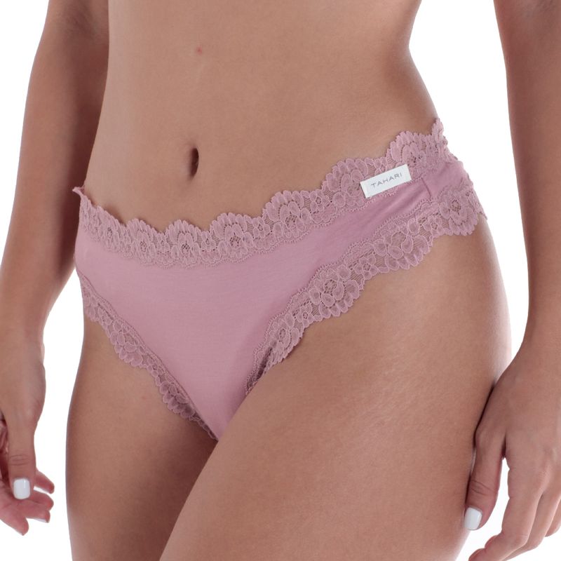 Set de 5 tangas Tahari multicolor de cintura media para mujer