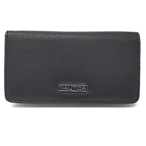 Billetera flap Nautica color negro para mujer