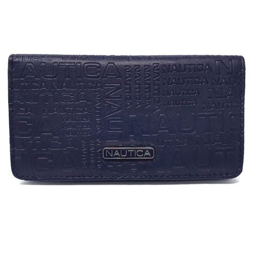 Billetera flap Nautica color azul para mujer