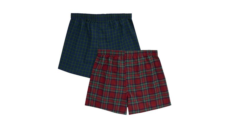 Pack de 2 boxers clasicos Hanes surtidos cuadriculados para hombre