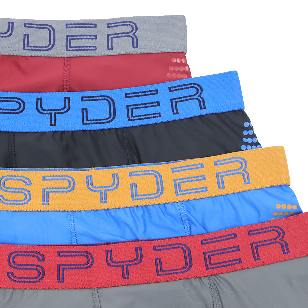 Pack de 4 boxers brief Spyder multicolor para hombre - Siman Costa Rica