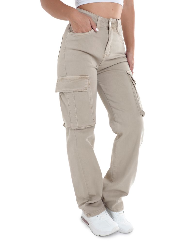 104570258-Pantalon-Orange-cargo-beige-de-cintura-alta-para-mujer