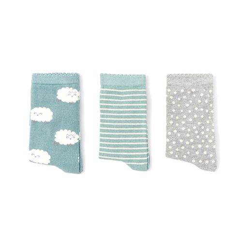 Set de 3 pares de calcetines multicolor con estampado para niña