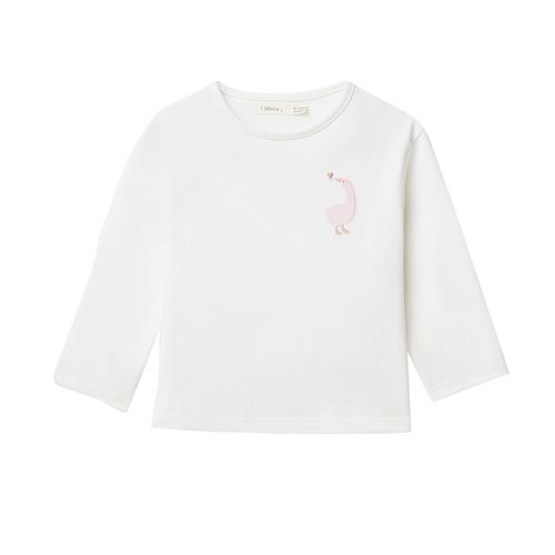 Blusa blanca con estampado de patito para bebé niña