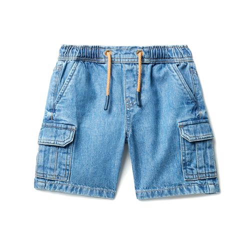Short azul denim sólido para niño