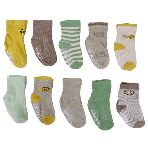 Set de 10 pares de calcetas multicolor con estampado para bebé niño