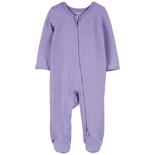 Pijama morado sólido para bebé niña