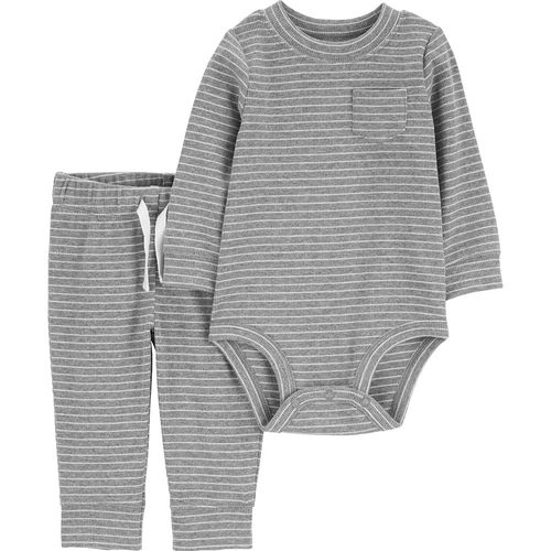 Conjunto de 2 piezas bicolor a rayas para bebé niño