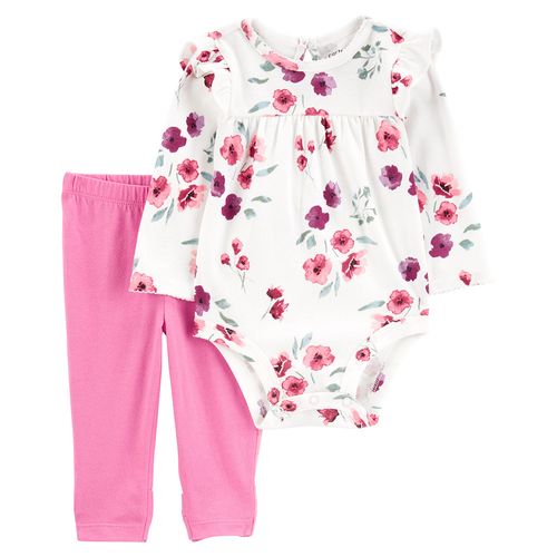 Conjunto de 2 piezas bicolor con estampado para bebé niña