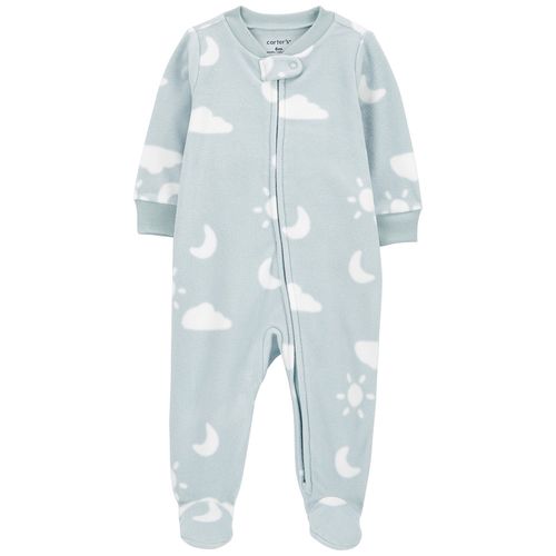 Pijama celeste con estampado de nubes para bebé niña