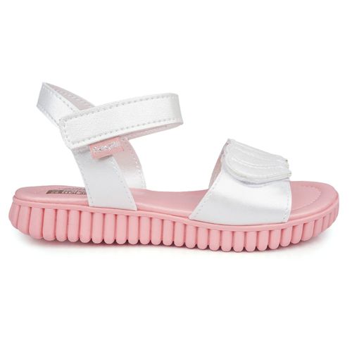 Sandalia casual Pampili color blanco/rosado para niña