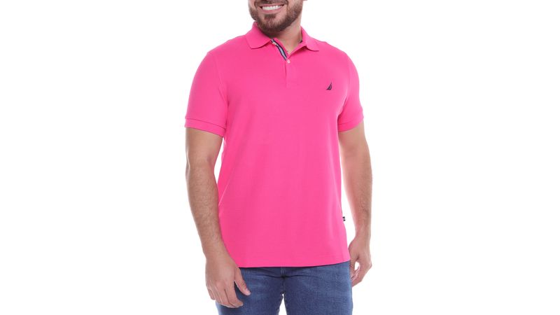 Camisa fashion polo rosada