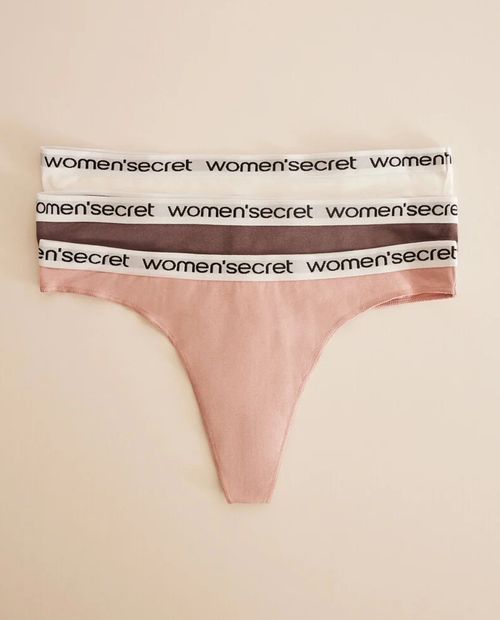 Set de 3 tangas Women Secret multicolor de cintura corta para mujer