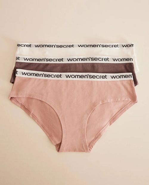 Set de 3 panties Women Secret multicolor de cintura corta para mujer