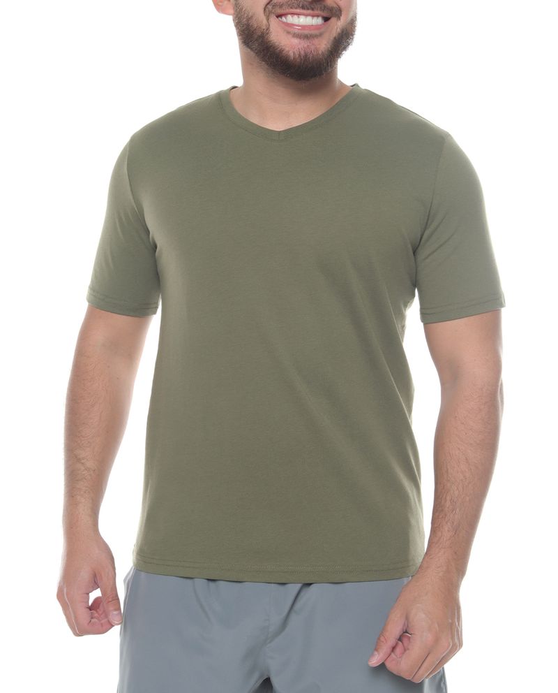 104401992-Camiseta-deportiva-Teammate-cuello-V-verde-olivo-de-algodon-y-poliester-para-hombre
