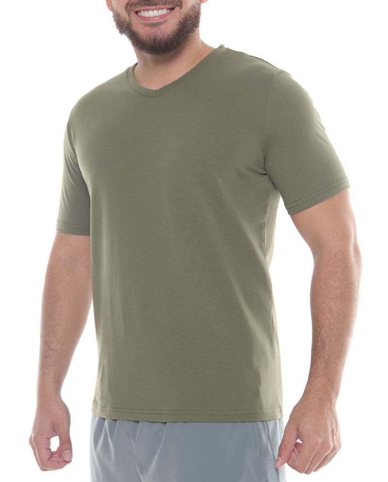104401992-Camiseta-deportiva-Teammate-cuello-V-verde-olivo-de-algodon-y-poliester-para-hombre