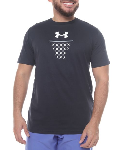 Camiseta deportiva Under Armour negra estampada para hombre