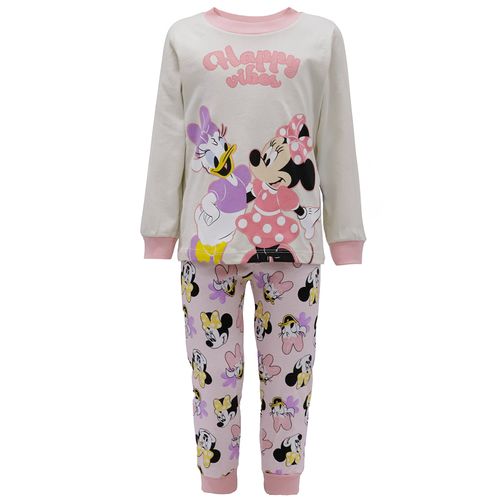 Pijama de 2 piezas rosadas con estampado de Minnie Mouse para niña