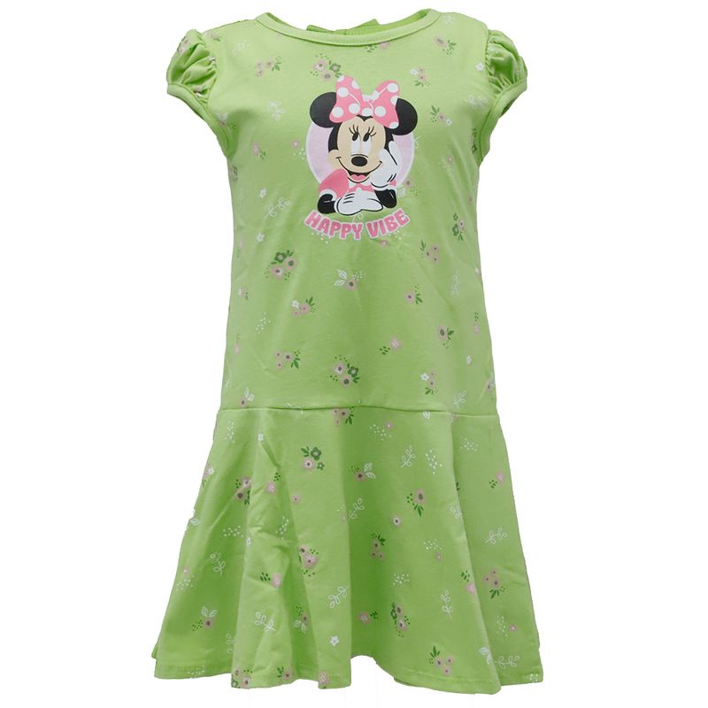 Vestido verde con estampado de Minnie Mouse para nina