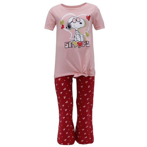 Pijama 2 piezas multicolor con estampado de Snoopy para niña